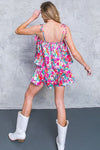 Printed Pleated Romper