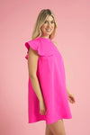 Halter Ruffle Shift Dress