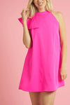 Halter Ruffle Shift Dress