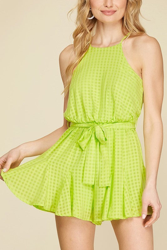 Solid Checker Romper