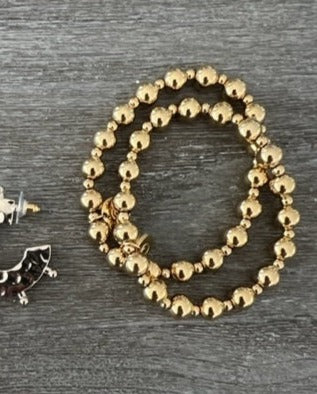 Gold Balls Beads Elastic Bracelet