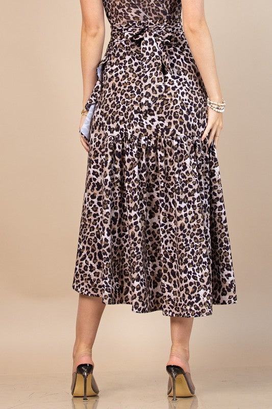 Animal Print Wrap Skirt