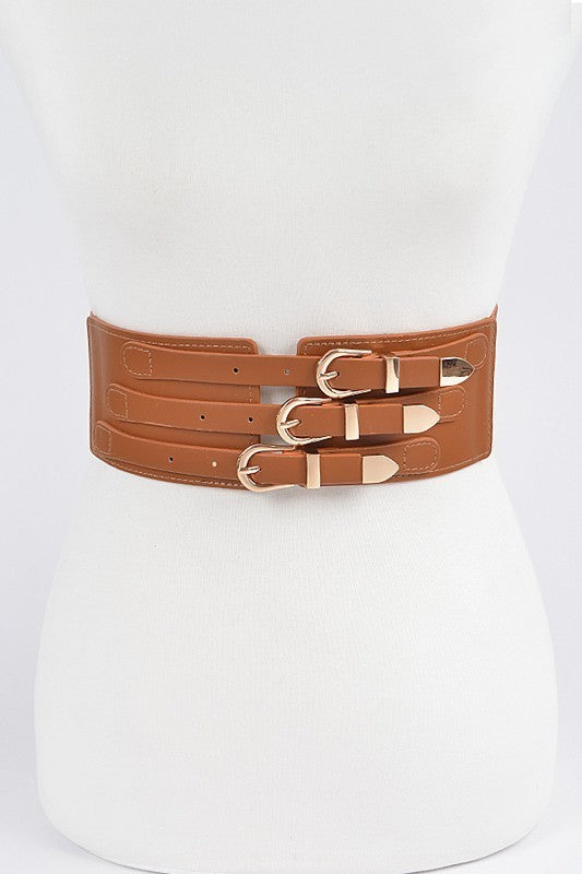 Faux Leather Multi Metal Belt (Pick Color)