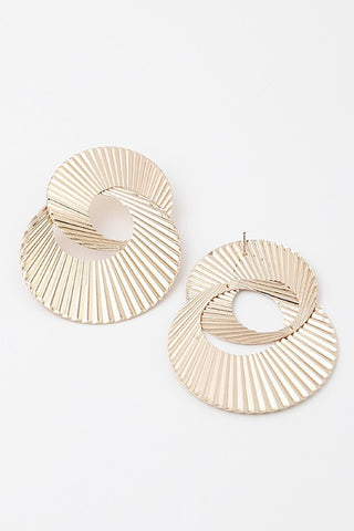 Abstract Disc Linked Earrings