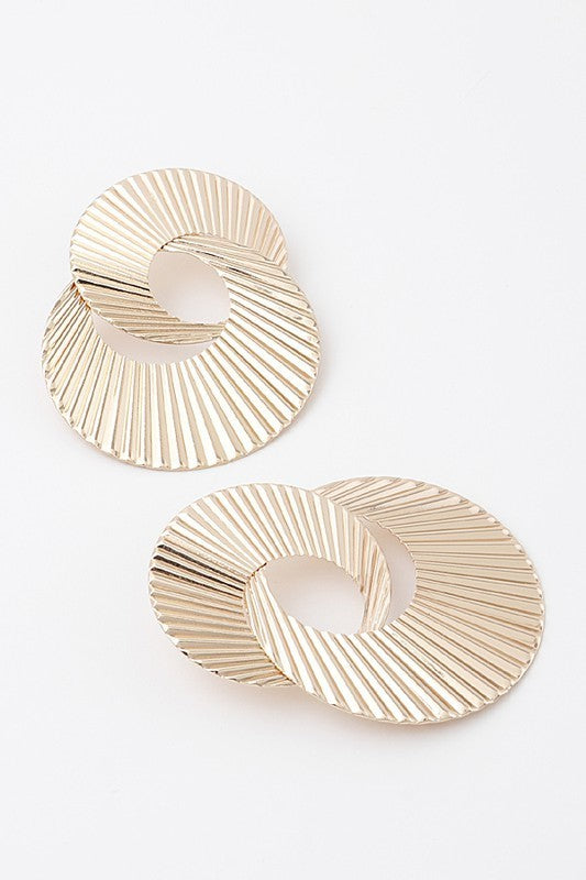 Abstract Disc Linked Earrings