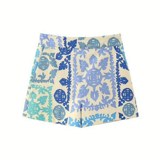 Blue Tones Printed Shorts