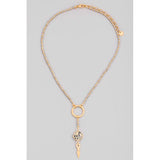 Beaded Arrow Stone Pendant Necklace
