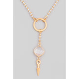 Beaded Arrow Stone Pendant Necklace
