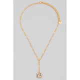 Semi Precious Square Stone Pendant Necklace