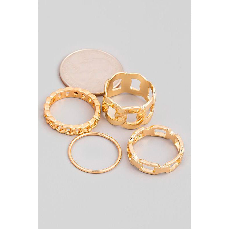 Six Piece Assorted Chain Ring Set (Pick Color)