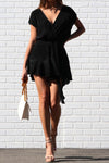 Short Sleeve Pleated Romper (Pick Color)