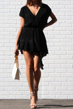 Short Sleeve Pleated Romper (Pick Color)