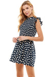Flutter Sleeve Polka Dot Dress