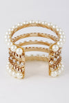 Pearl & Rhinestone Cuff Bracelet
