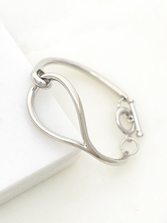 Teardrop Hoop Linked Toggle Bracelet