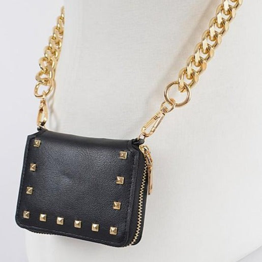 Gold Studded Wallet Oversized Chain