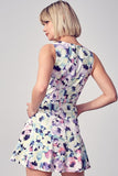 Multicolor Flower Short Dress