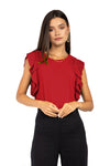 Pleated Flutter Sleeve Top