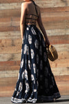 Leafs Printed Maxi Dress