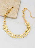 Flat Hammered Linked Loop Chain Necklace