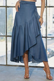 Wrap Denim Maxi Skirt
