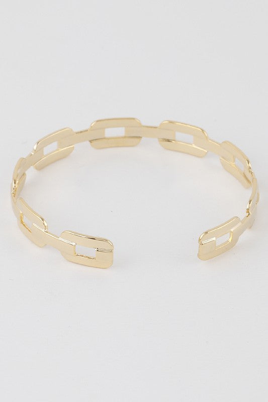Square Chain Cuff Bracelet