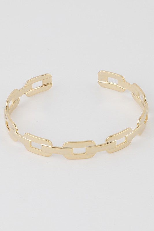 Square Chain Cuff Bracelet