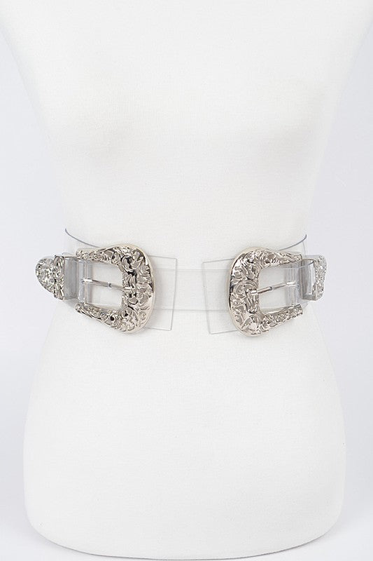 Two Buckles Clear Belt