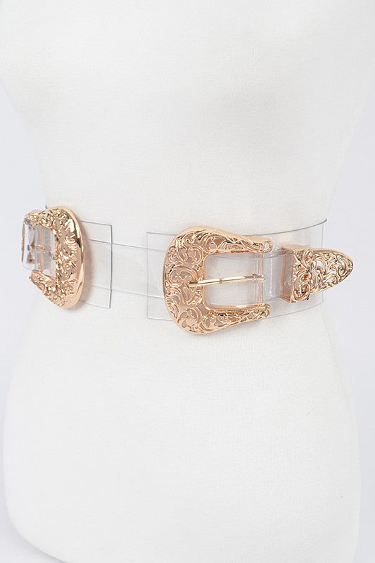 Two Buckles Clear Belt