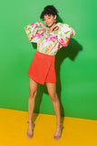 Floral Exaggerated Wide Sleeve Top