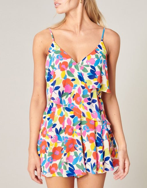 Floral Ruffle Detail Romper