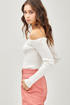 Cold Shoulder Chain Detail Knit Top