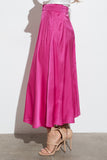 Satin Belted Maxi Skirt
