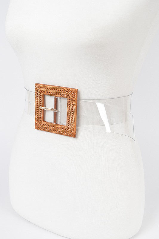 Bamboo Square Buckle Clear Belt