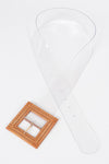 Bamboo Square Buckle Clear Belt