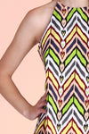 Ikat Stripe Cut Away Short Dress