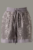 Sequin Satin Shorts