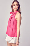 Sleeveless Mock Neck Casual Top