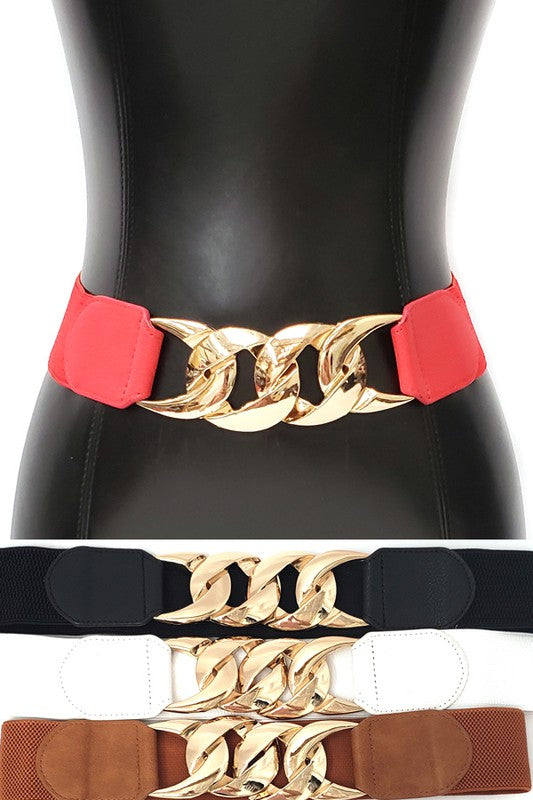Gold Metal Chain Elastic Belt