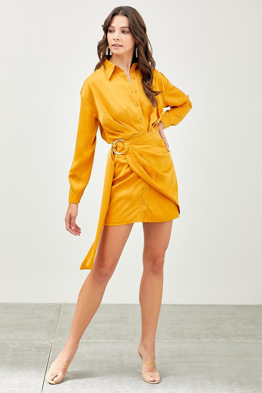 Side Detail O'ring Collar Dress