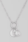 Crescent Moon Charm Necklace (Pick Color)