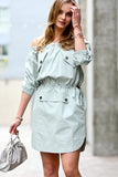 Off Shoulder Elastic Detail Dress