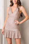 V-Neck Shimmer Mini Dress