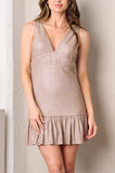 V-Neck Shimmer Mini Dress