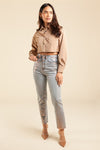 Metallic Denim Jeans