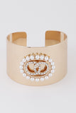Jeweled OO Open Cuff Bracelet