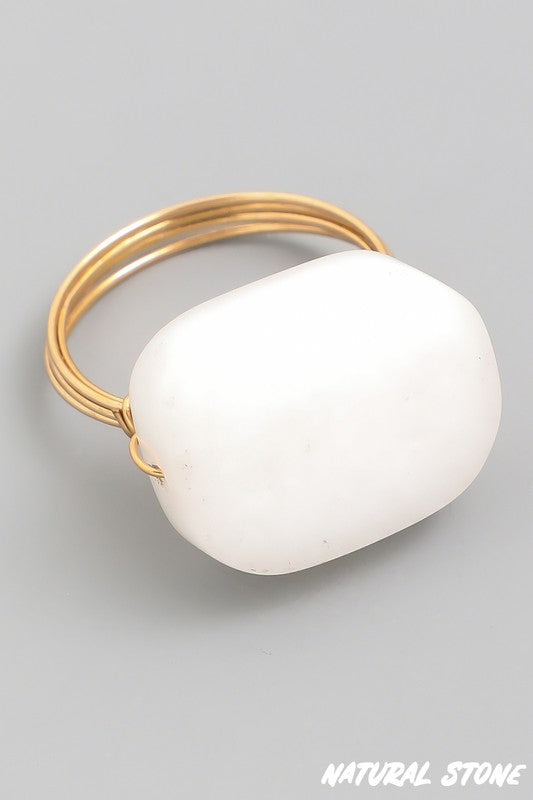 Natural Stone Statement Ring (Pick Color)
