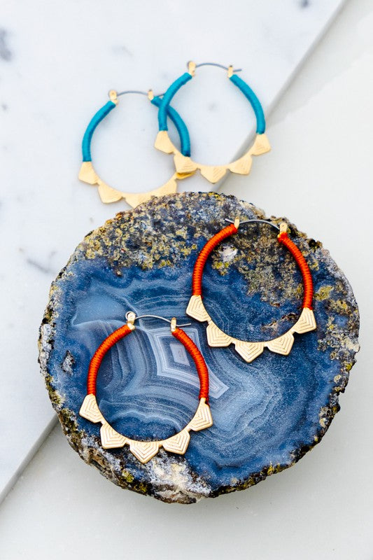 Boho Geo Hoop Earrings (Pick Color)