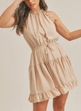 Ruffled Halter Neck Tiered Dress