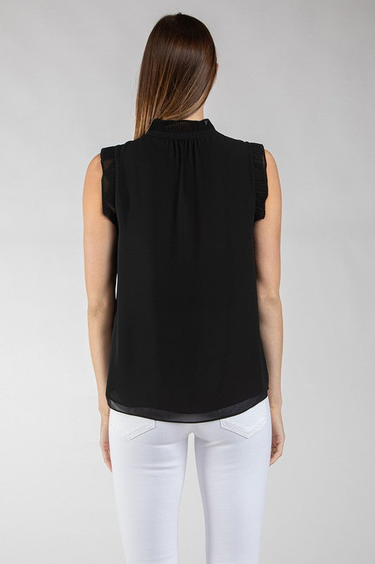 Pleating Neck Detail Top